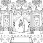 Elegant Royal Wedding Celebration Coloring Page