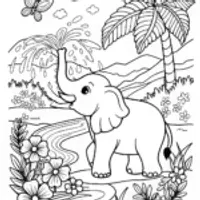 Majestic Decorated Elephant Coloring Page