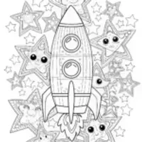 Cosmic Fantasy: Astral Landscape Coloring Page