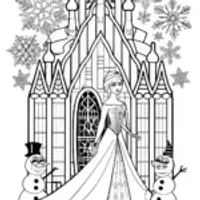 Elsa in the Castle Coloring Page