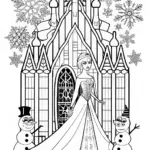 Elsa in the Castle Coloring Page