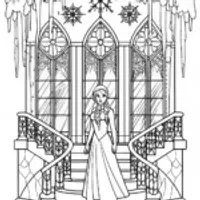 Elsa’s Royal Portrait Coloring Page