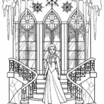 Elsa’s Royal Portrait Coloring Page