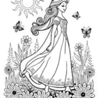 Elsa’s Elegant Portrait Coloring Page