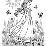 Elsa’s Elegant Portrait Coloring Page
