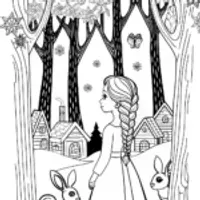 Elsa in the Enchanted Forest Coloring Page