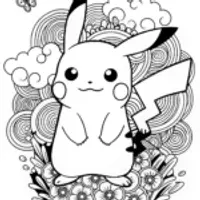 Pikachu’s Happy Dance Coloring Page