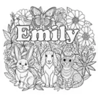 Emily’s Animal Friends Coloring Page