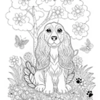 English Cocker Spaniel Coloring Page