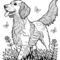 Gentle Golden Retriever Coloring Page