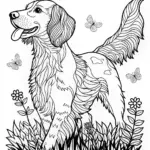 Gentle Golden Retriever Coloring Page