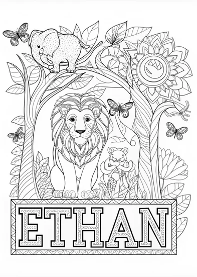 A coloring page of Forest Friends’ Gathering