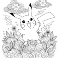 Pikachu’s Playful Pose Coloring Page
