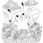 Pikachu’s Playful Pose Coloring Page