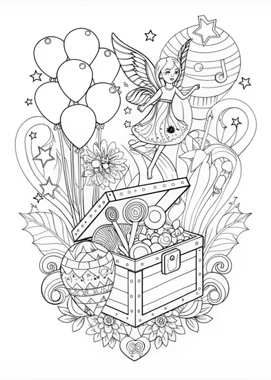 A coloring page of Fabulous F Coloring Extravaganza