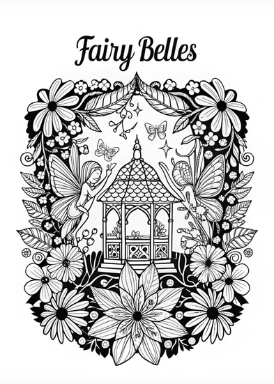 A coloring page of Fairy Belle’s Enchanted Garden Coloring Page