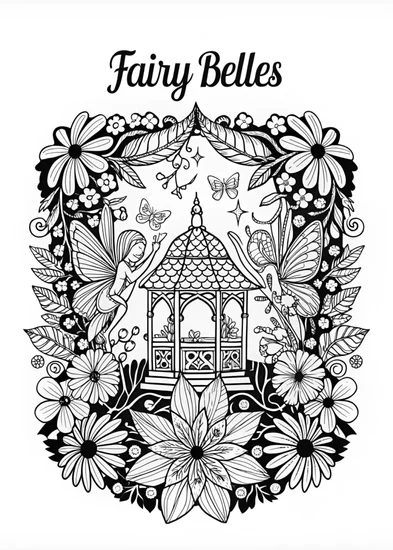 A coloring page of Fairy Belle’s Enchanted Garden Coloring Page