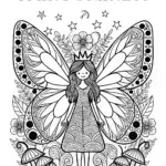 Fairy Princess with Flower Crown Coloring Page