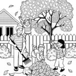 Family Fun Raking Leaves