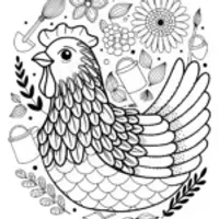 Fancy Feathers Fun: Color the Detailed Chicken!