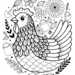 Fancy Feathers Fun: Color the Detailed Chicken!