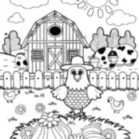 “Farmyard Scene with Henny the Hen”