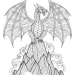 Fire-Breathing Dragon Coloring Page