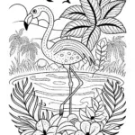 Flamingos by the Water
