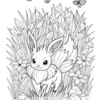 Jolteon in the City Skyline Coloring Page