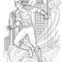 The Flash Masked Hero Coloring Page