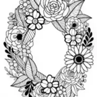 Floral Wreath Coloring Page