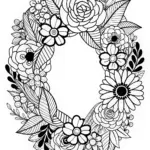 Floral Wreath Coloring Page