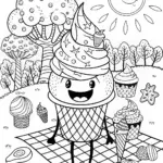Delicious Ice Cream Cup Coloring Page