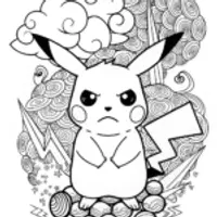 Pikachu’s Big Adventure Coloring Page