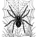 Spider by the Lake Coloring Page