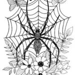 Spider in the Garden Coloring Page