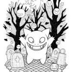 Gengar in the Wild: A Spooky Coloring Adventure