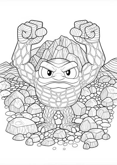 A coloring page of Terence the Terrifying Toad-Man’s Adventure in the Wild