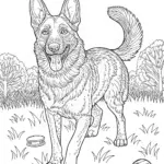 Majestic German Shepherd Coloring Page