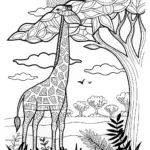 Giraffe Grace: A Wildlife Coloring Adventure