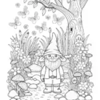 Gnome Adventure Coloring Page