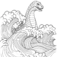 Godzilla Rises from the Ocean Waves Coloring Page