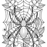 Giant Spider’s Web Adventure Coloring Page