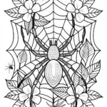 Giant Spider’s Web Adventure Coloring Page