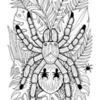 Tarantula in the Wild Coloring Page