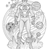 Green Lantern on a Heroic Adventure Coloring Page