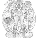 Green Lantern on a Heroic Adventure Coloring Page