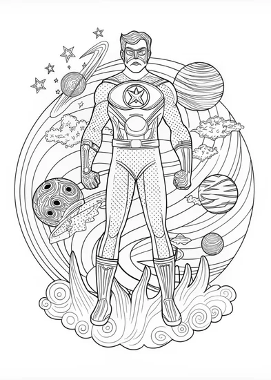 A coloring page of Green Lantern on a Heroic Adventure Coloring Page