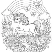 Majestic Unicorn in the Enchanted Mountains Coloring Page