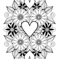 Hearts and Flowers Mandala Coloring Page